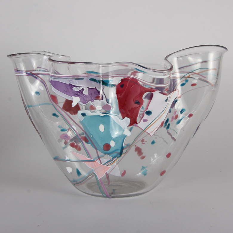 Pair of Signed Postmodern Art Glass Vases