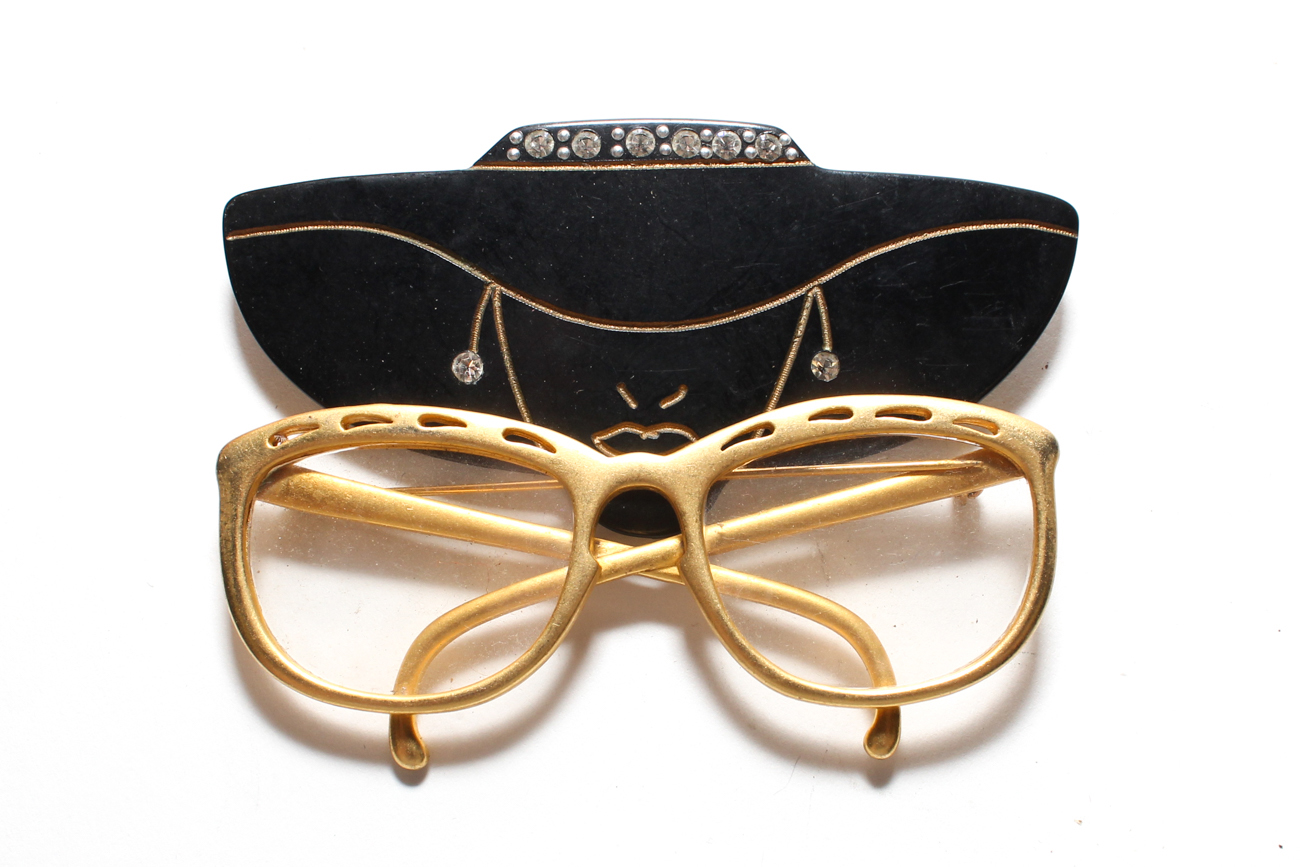 Collection Of Vintage Brooches Featuring Limoges, Weiss and More