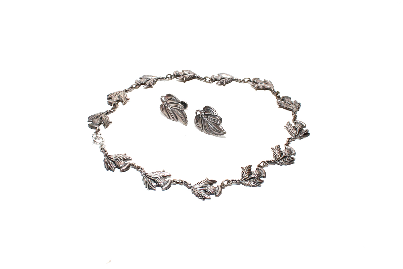 Danecraft Sterling Silver Nacklace And Earring Set