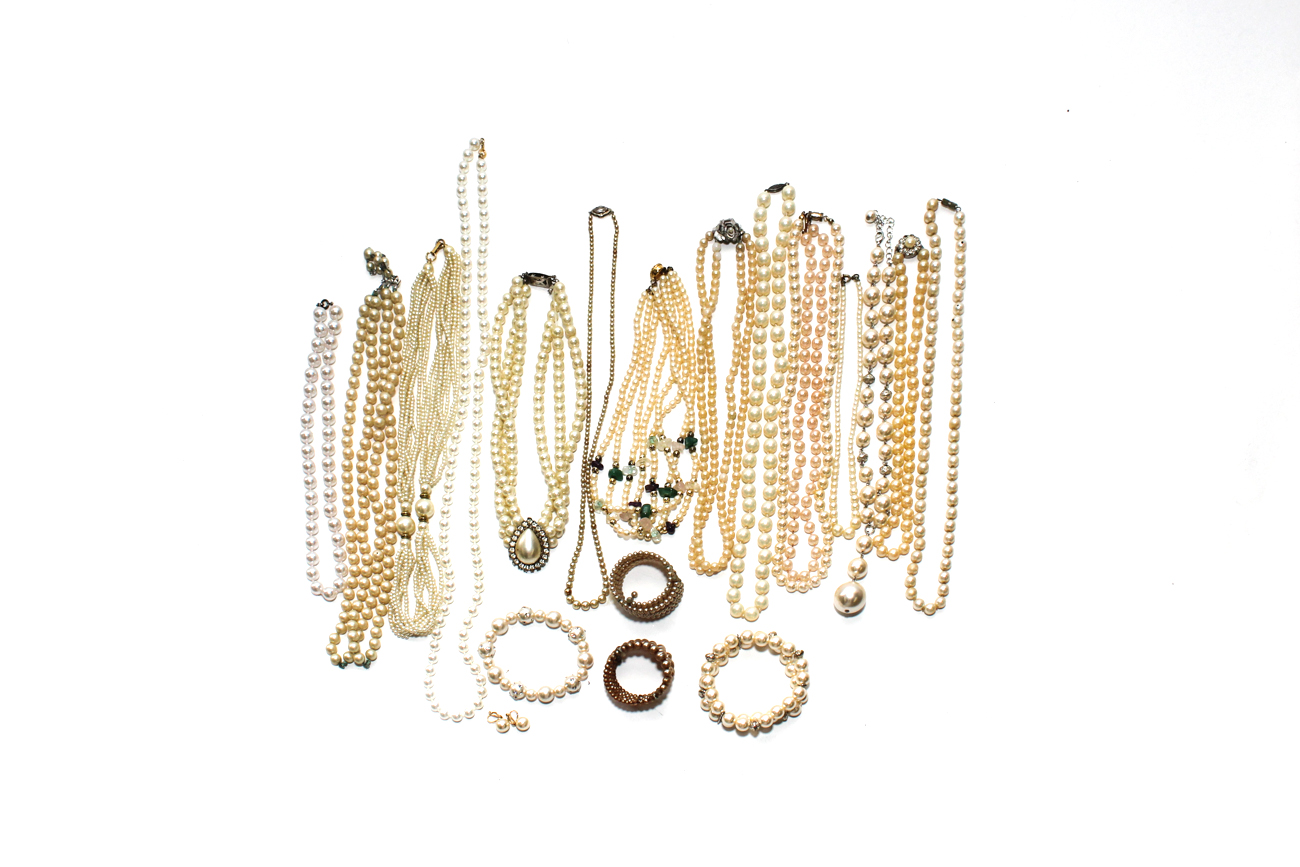 Large Collection Of Faux Pearl Jewelry