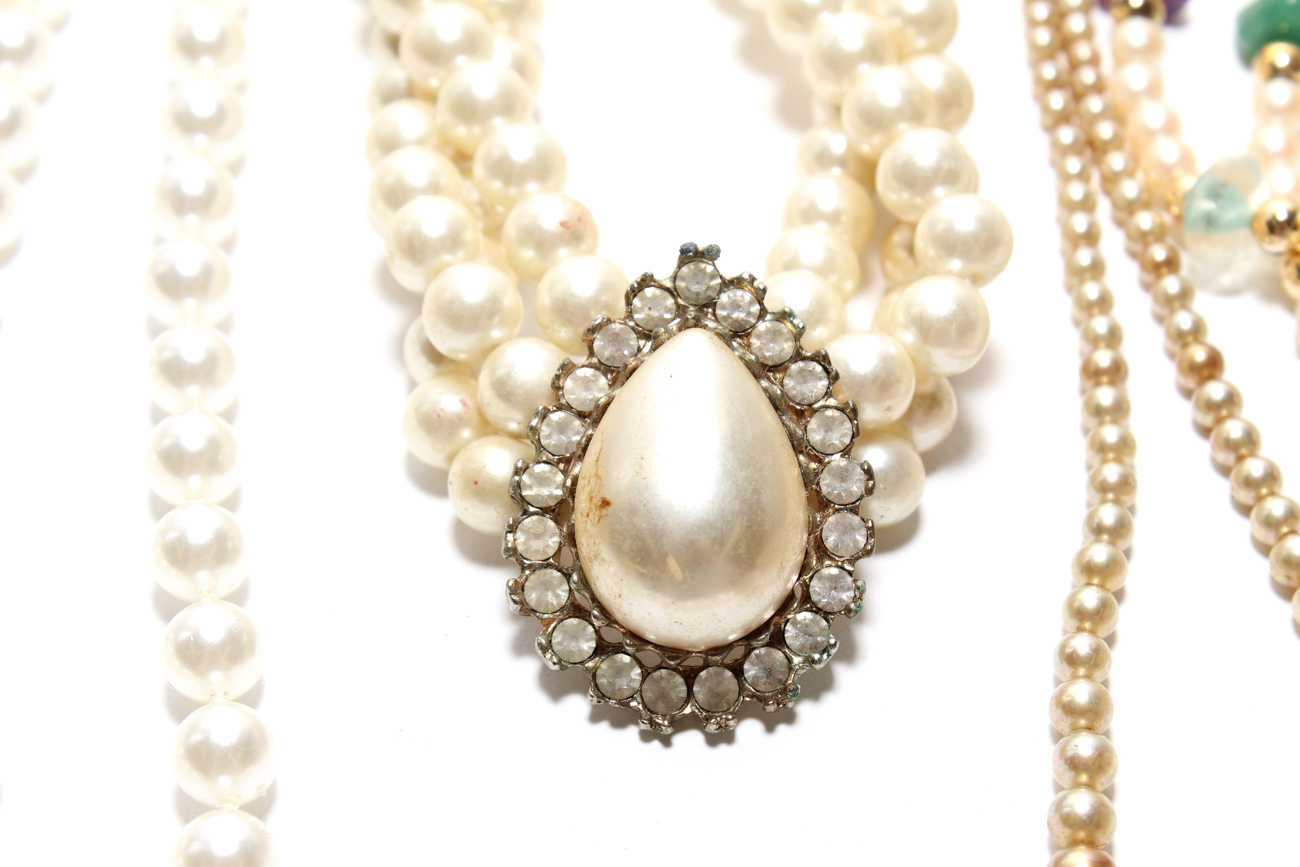 Large Collection Of Faux Pearl Jewelry