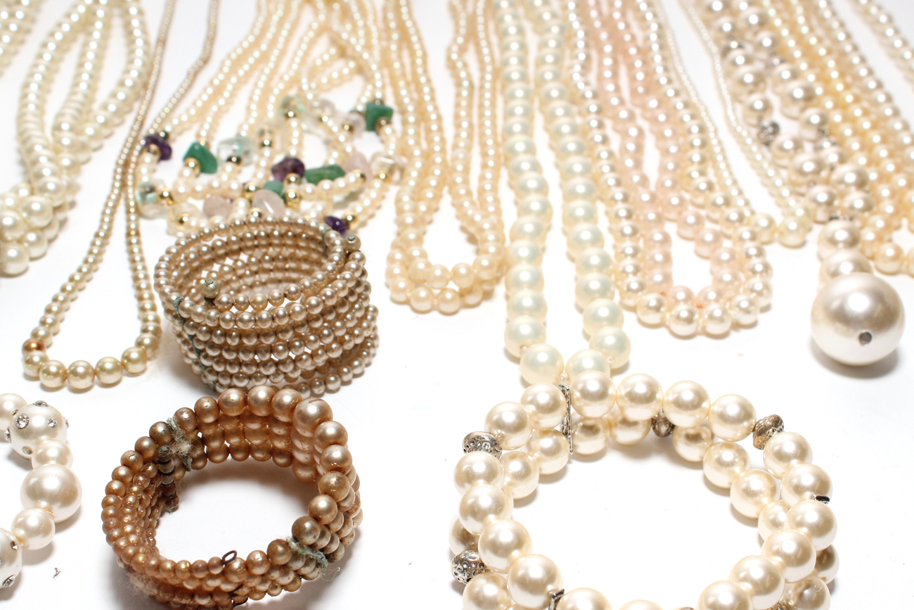 Large Collection Of Faux Pearl Jewelry