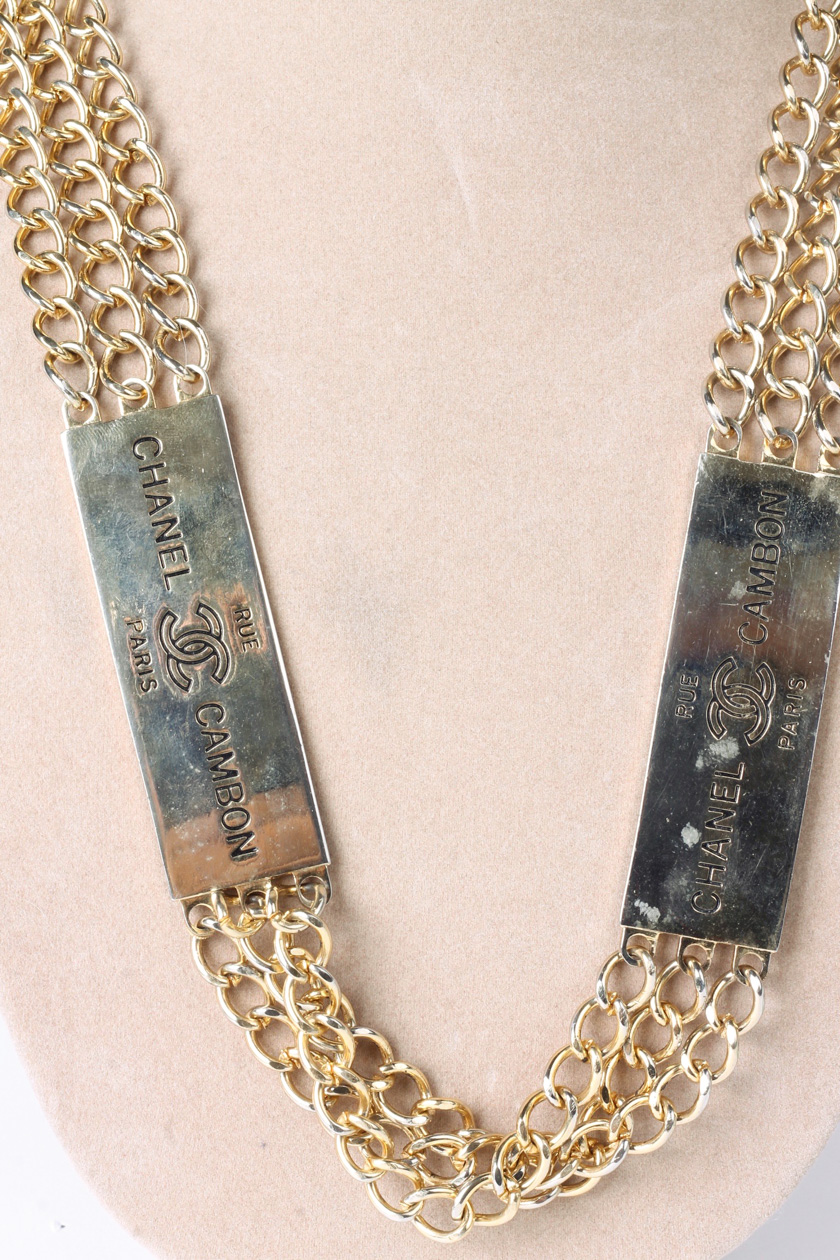 Chanel Gold Tone Multi-Strand Chain Necklace