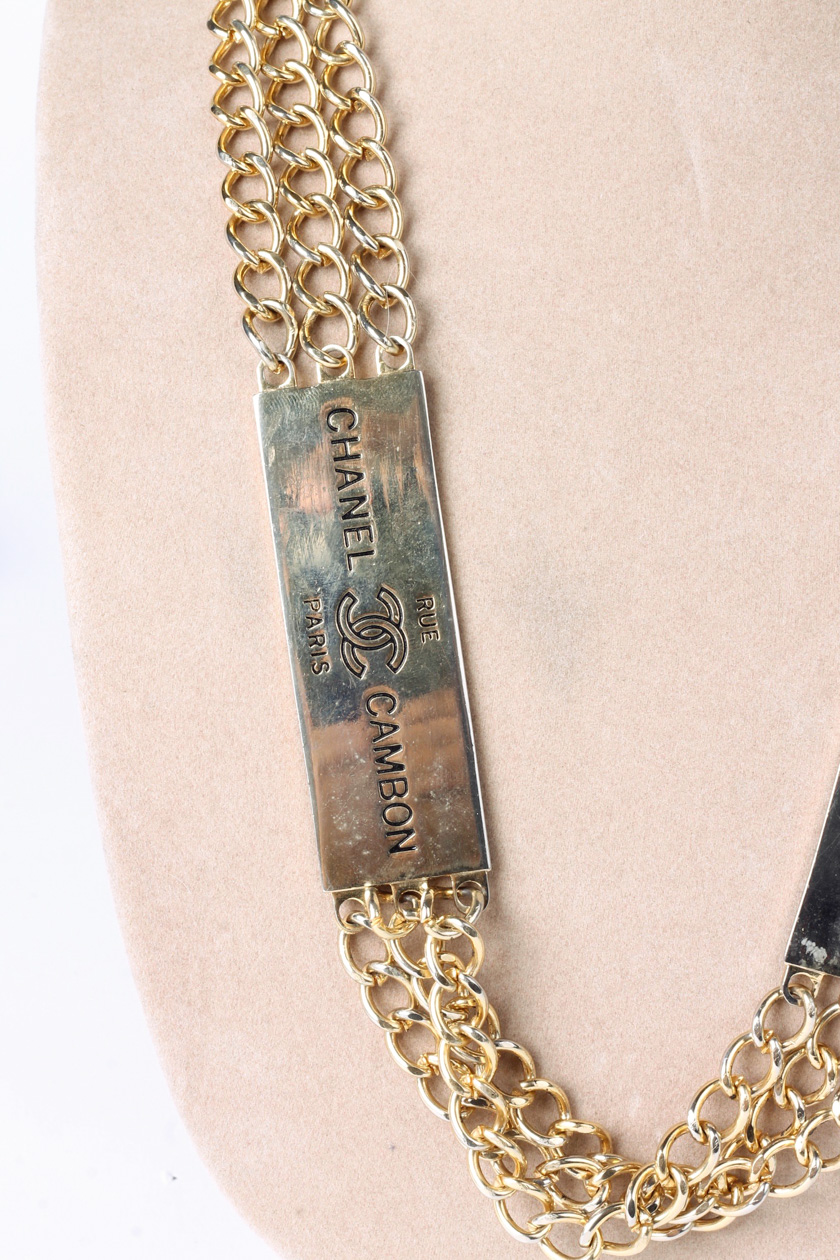 Chanel Gold Tone Multi-Strand Chain Necklace