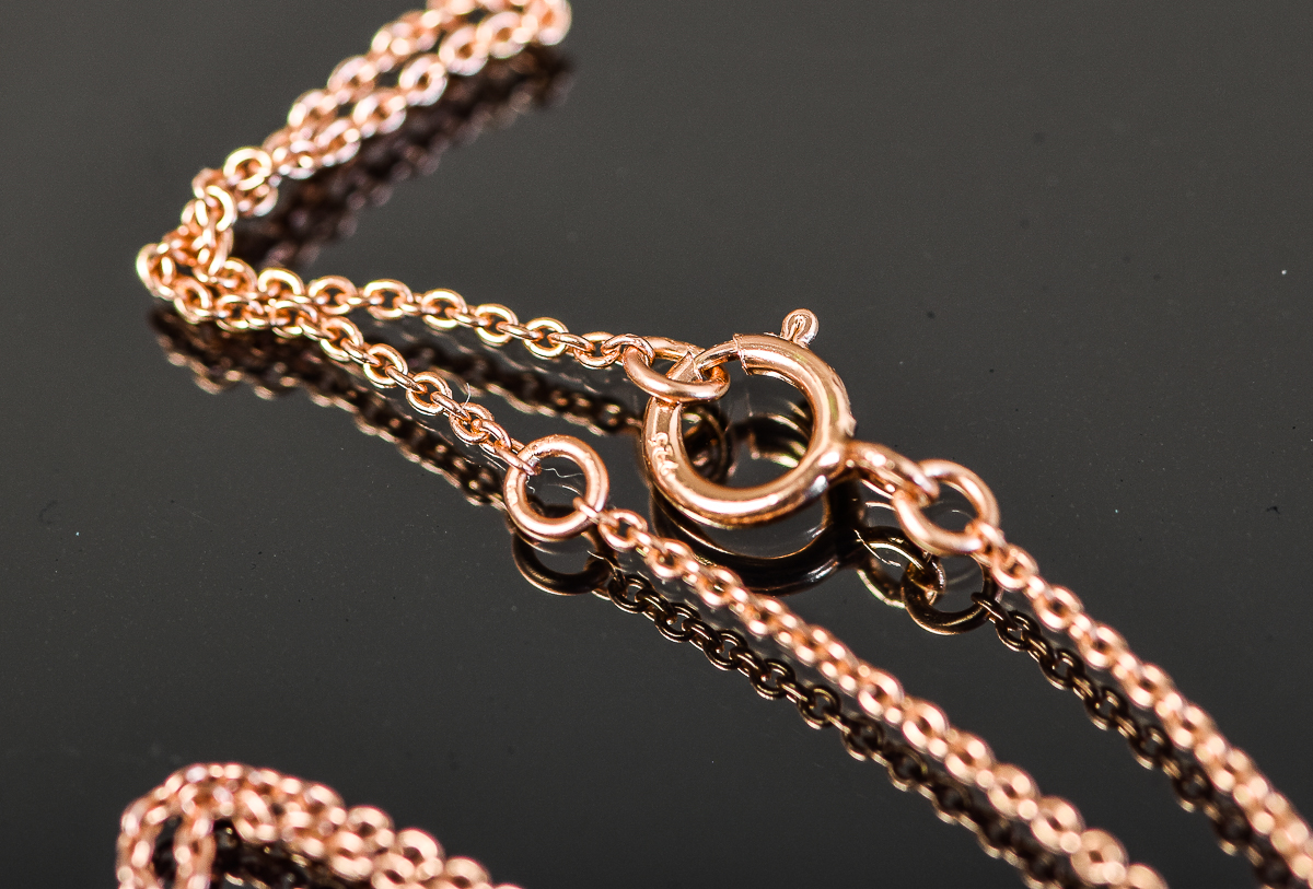 Rose Gold Plated Sterling Silver Miniature Cameo Necklace