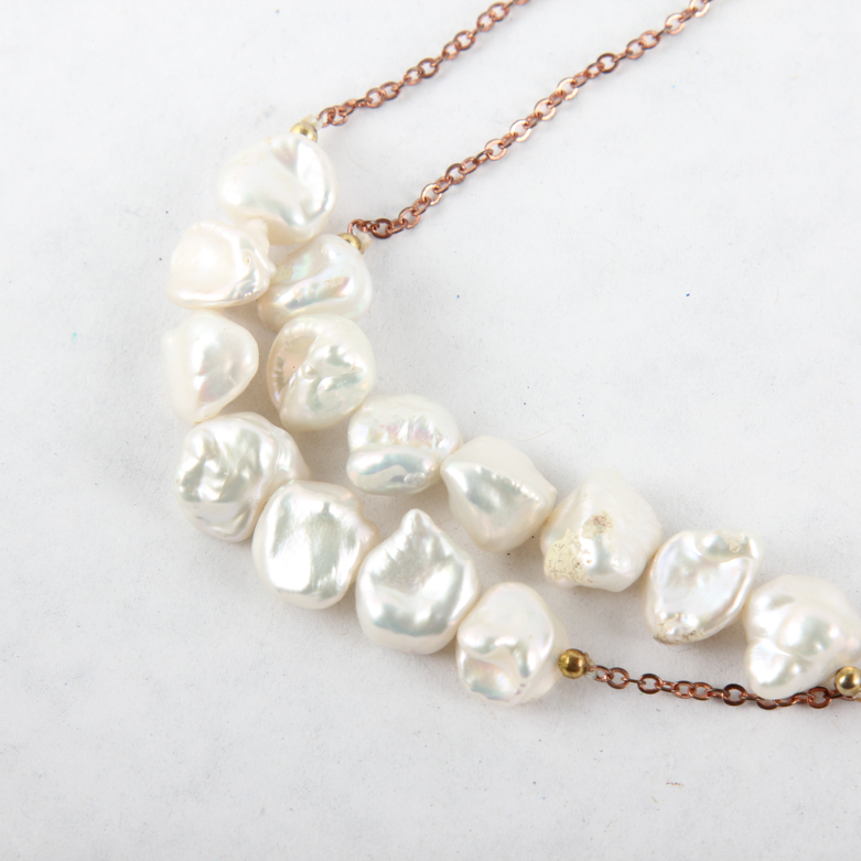 Garnet and Cultured Pearl Necklace