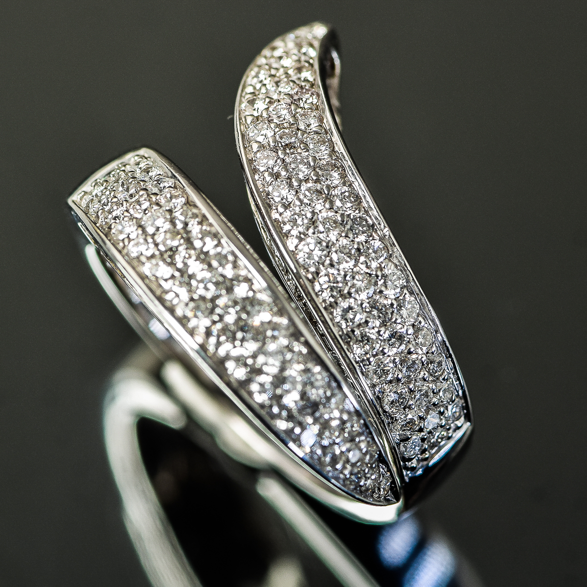 18K White Gold and 3.20 CTW Diamond Bypass Ring