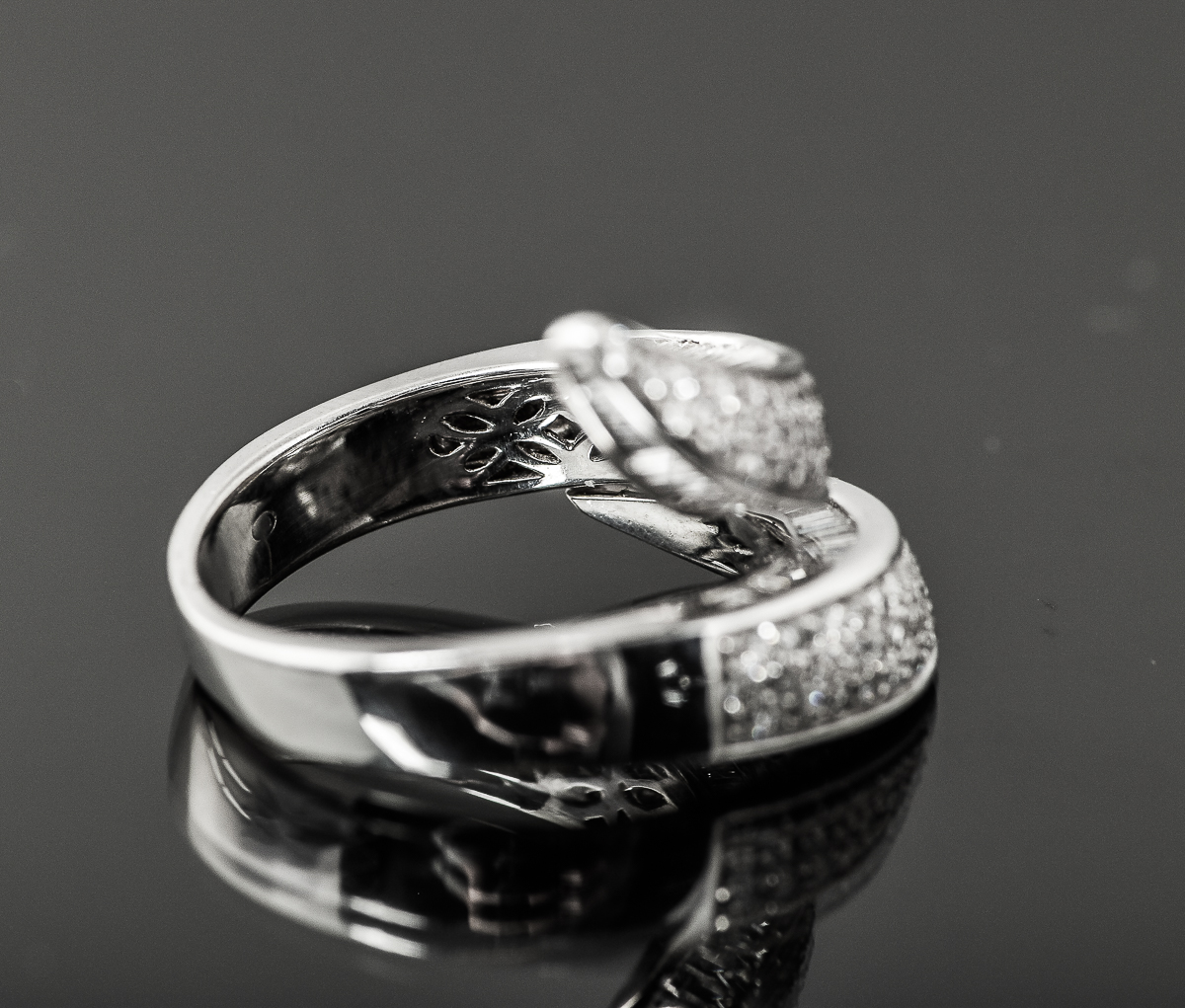 18K White Gold and 3.20 CTW Diamond Bypass Ring