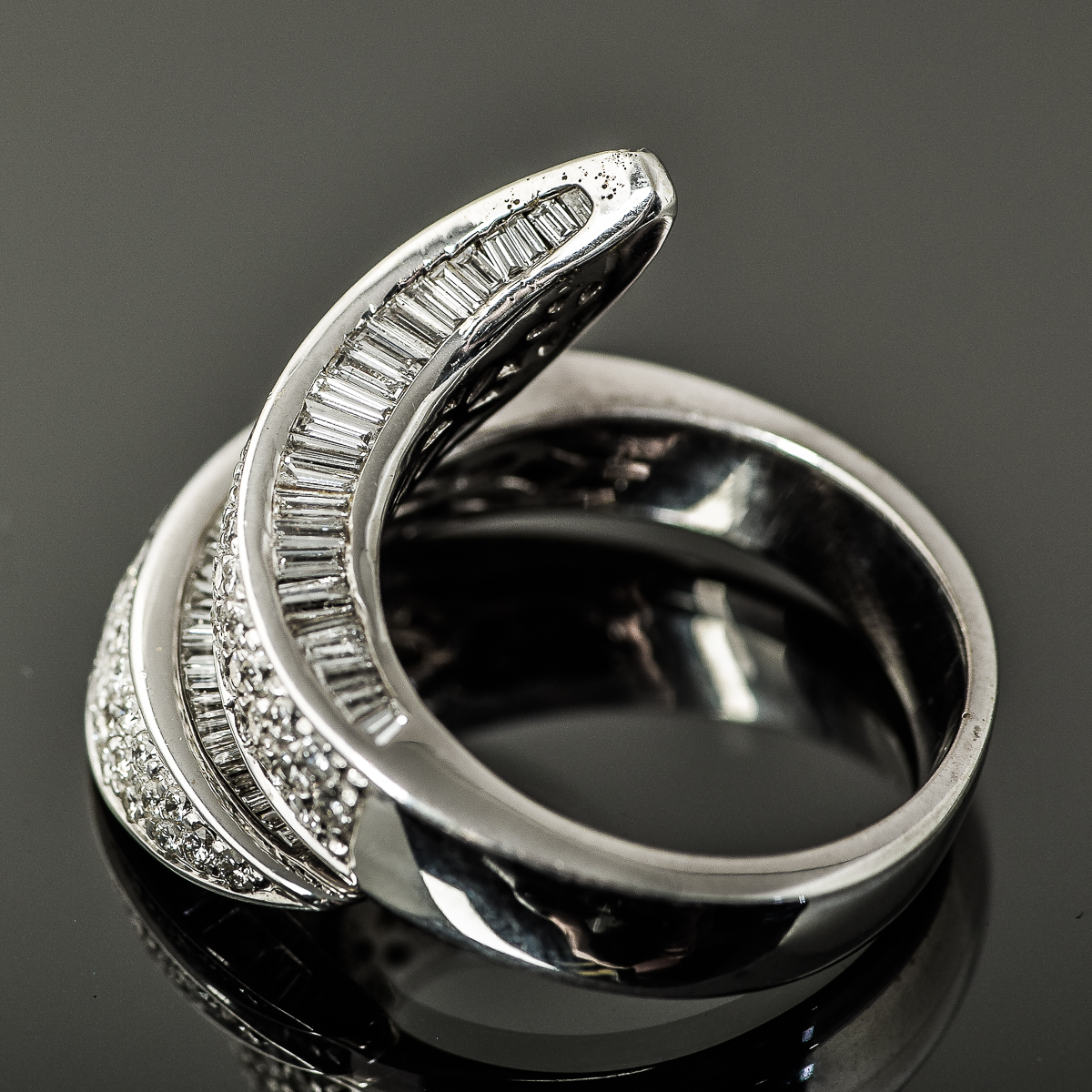 18K White Gold and 3.20 CTW Diamond Bypass Ring