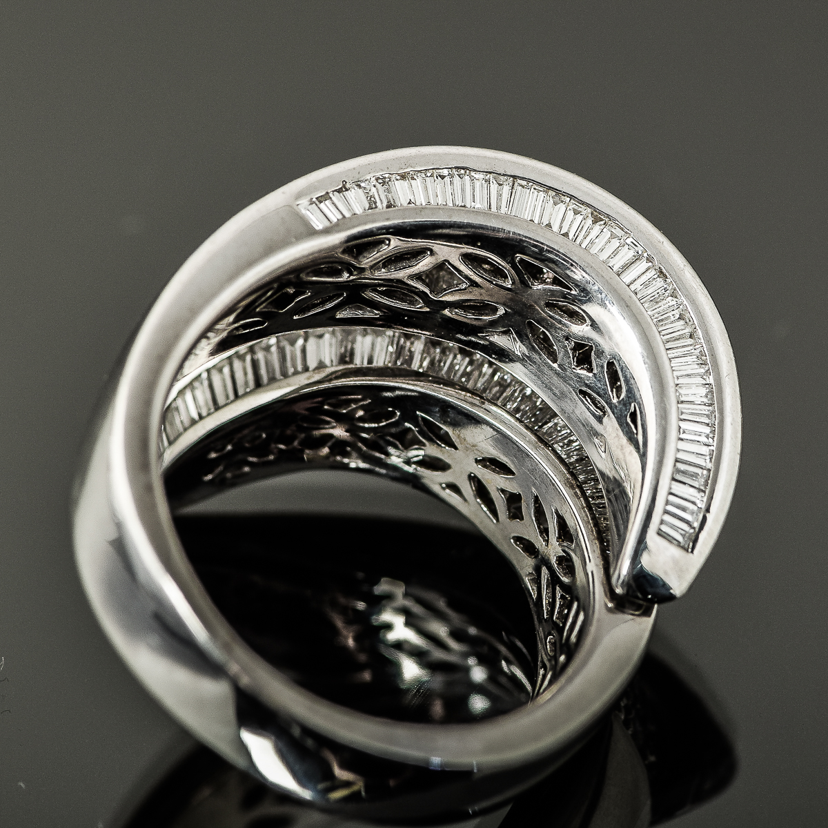 18K White Gold and 3.20 CTW Diamond Bypass Ring