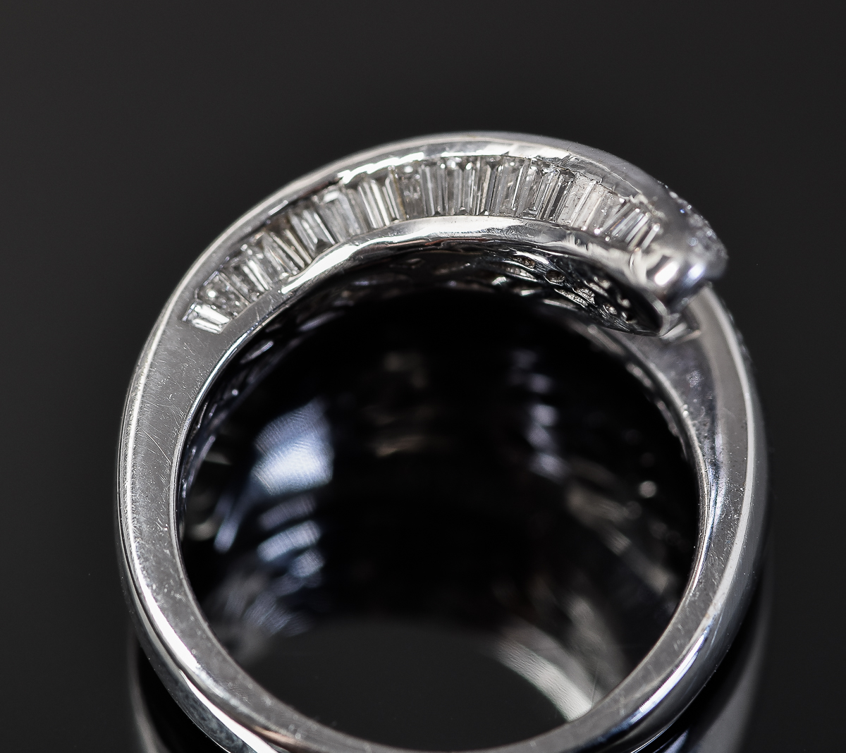 18K White Gold and 3.20 CTW Diamond Bypass Ring