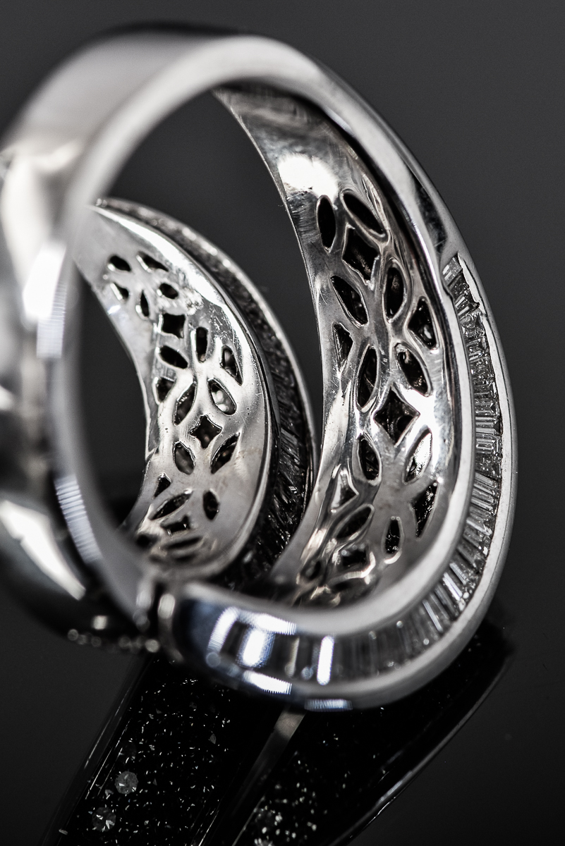 18K White Gold and 3.20 CTW Diamond Bypass Ring