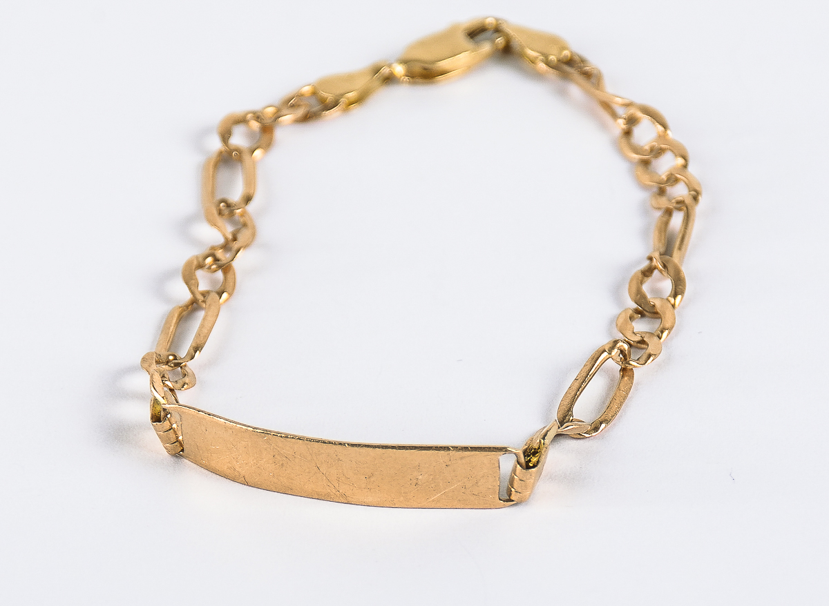Vintage 14K Yellow Gold ID Bracelet