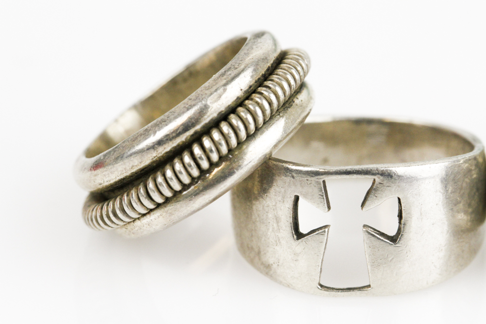 Assortment of Men's Sterling Silver Bands