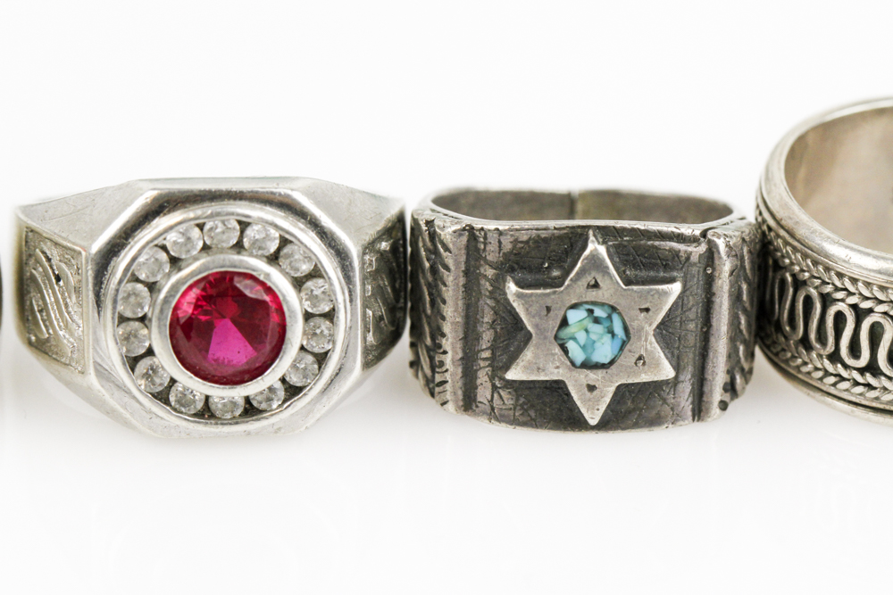 Assortment of Men's Sterling Silver Bands