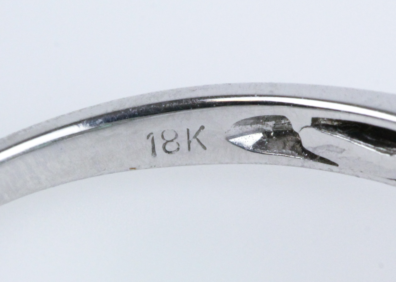 D'Vach 18K White Gold Emerald and Diamond Ring