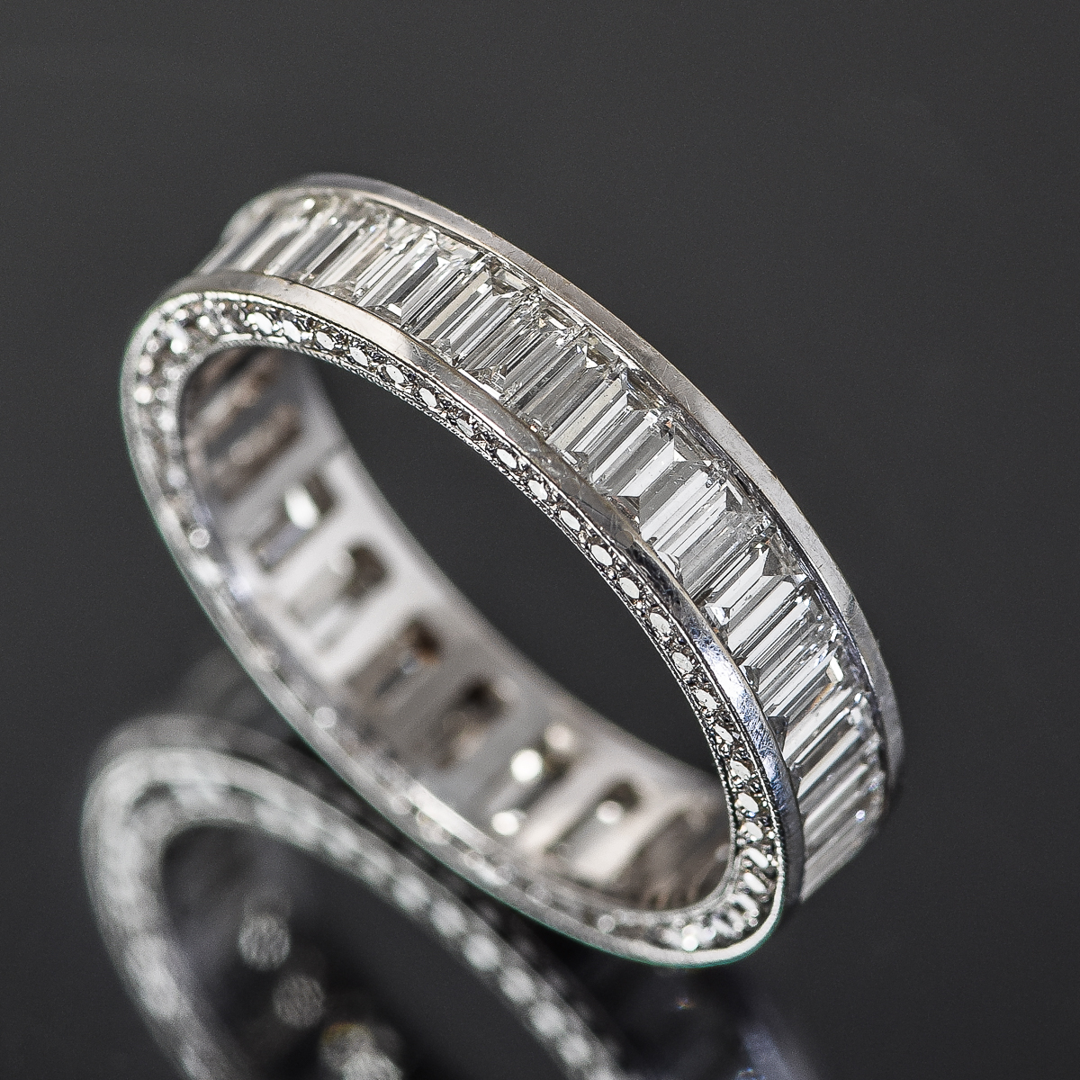 18K White Gold and 4.16 CTW Diamond Eternity Ring