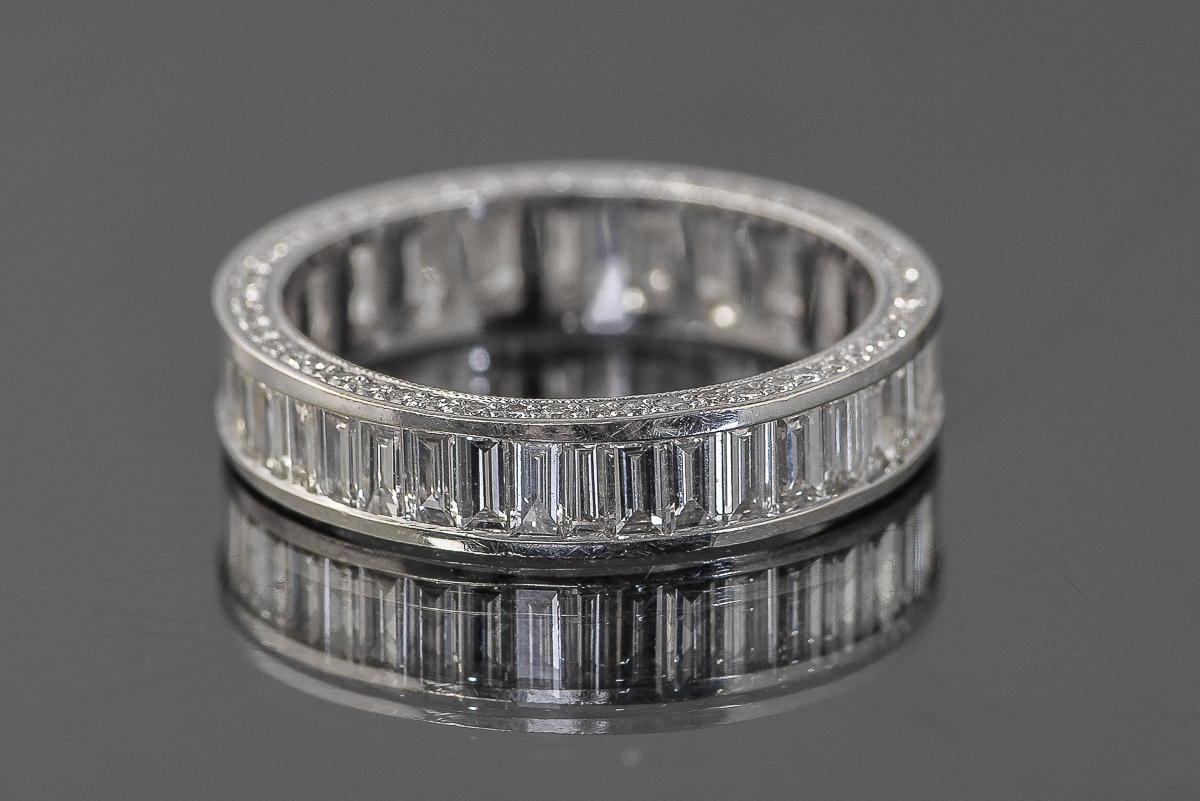 18K White Gold and 4.16 CTW Diamond Eternity Ring