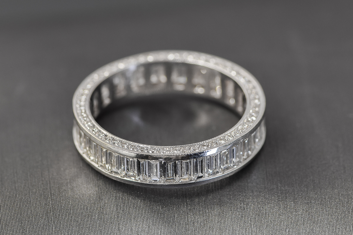 18K White Gold and 4.16 CTW Diamond Eternity Ring