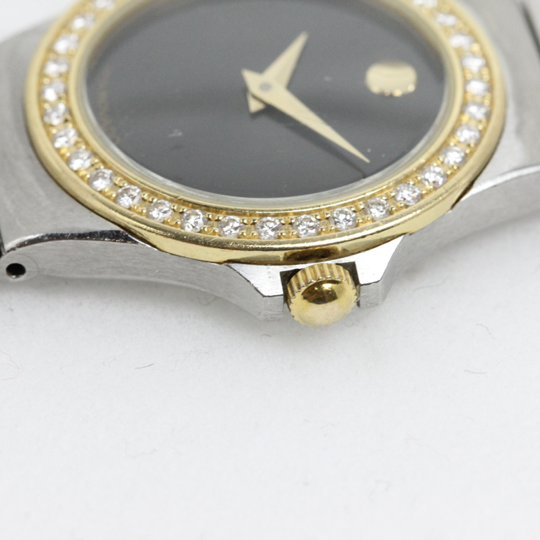 Movado 18K Yellow Gold, Stainless Steel, and Diamond Women's Watch