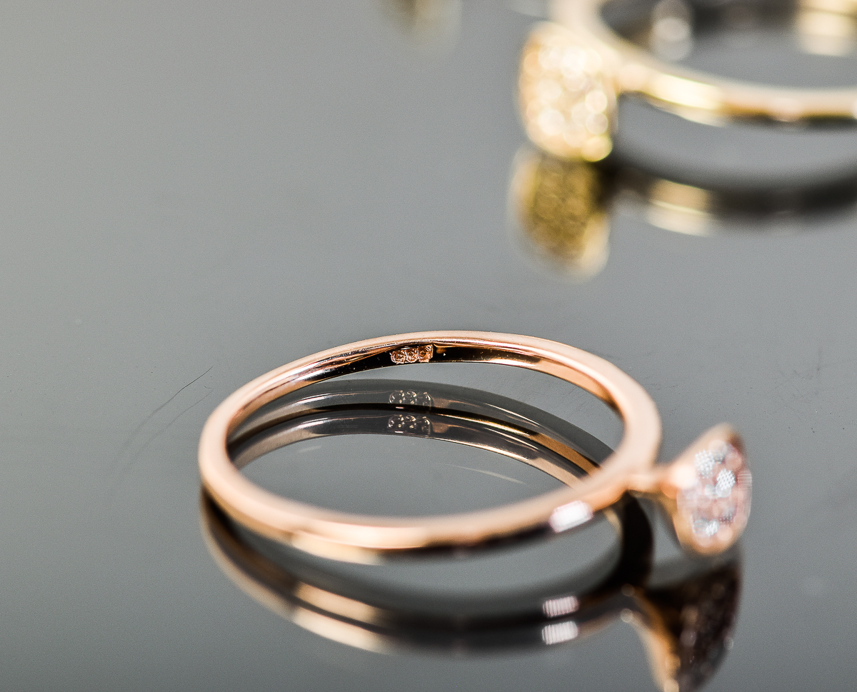 14K Tri-Tone Gold and Diamond Stacking Rings
