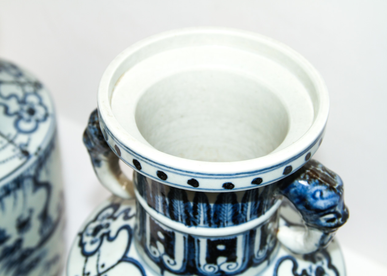 Pair of Blue and White Chinese Vases