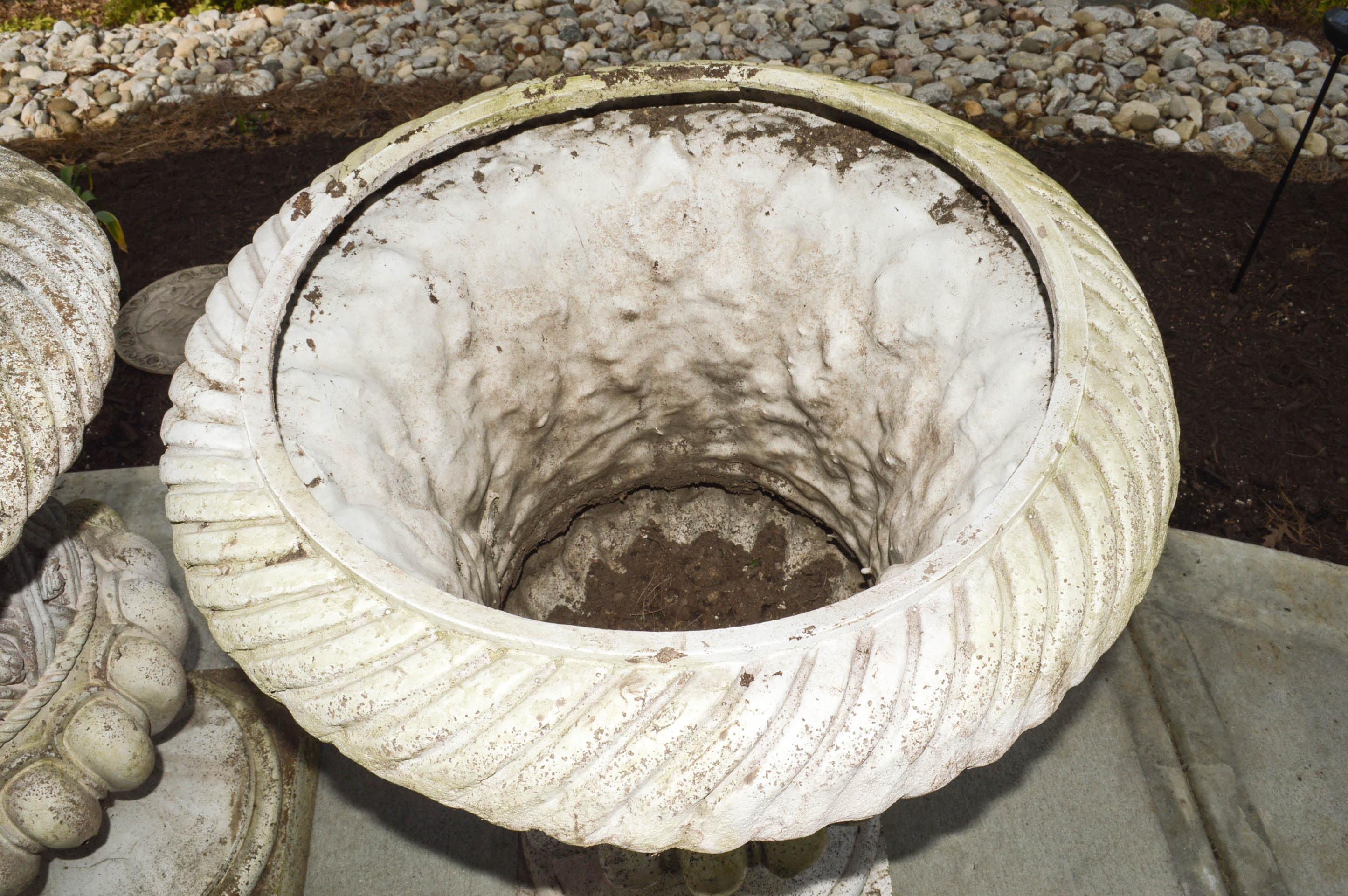 Pair of Faux Concrete Urn Planters