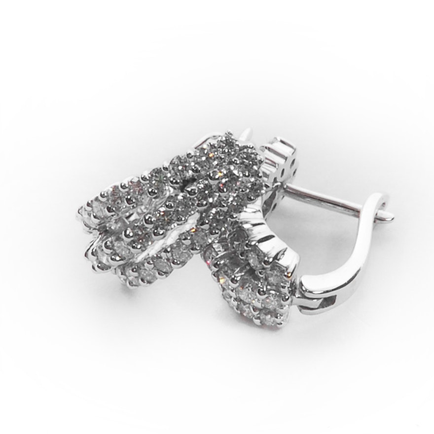 18K White Gold Diamond Earrings