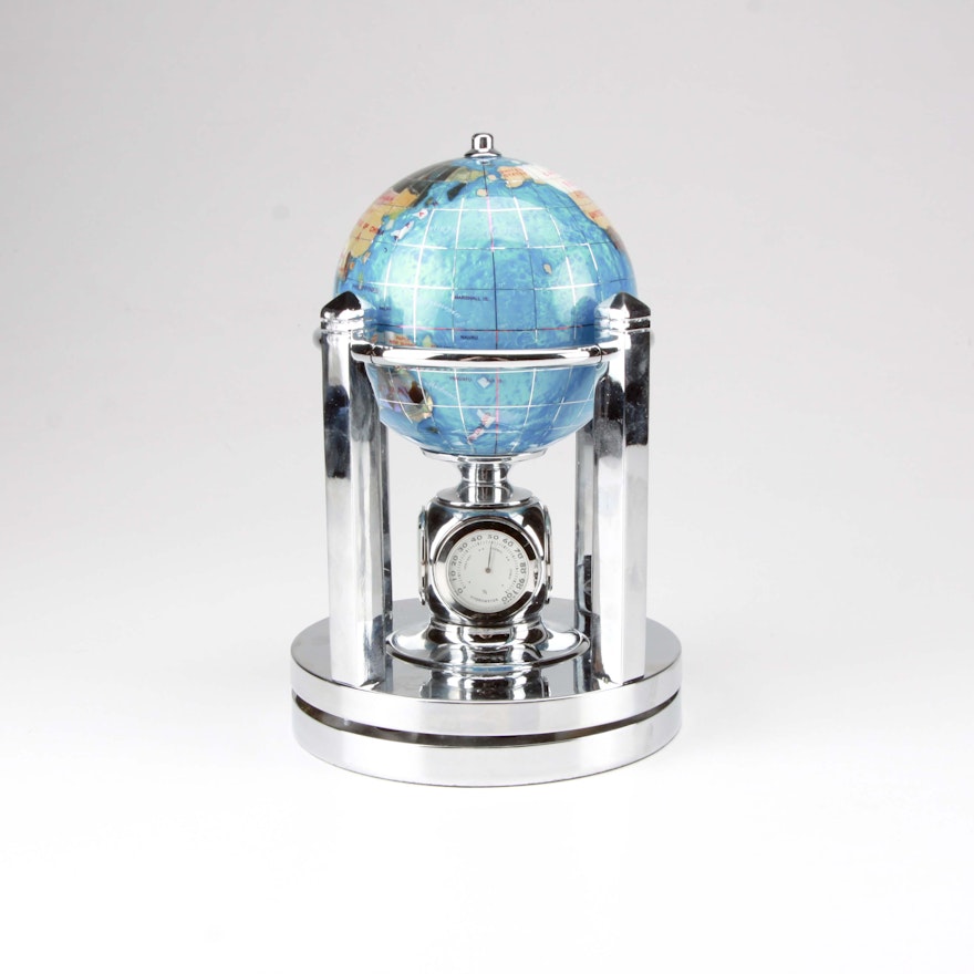 Hand-Crafted Desk Clock with Globe