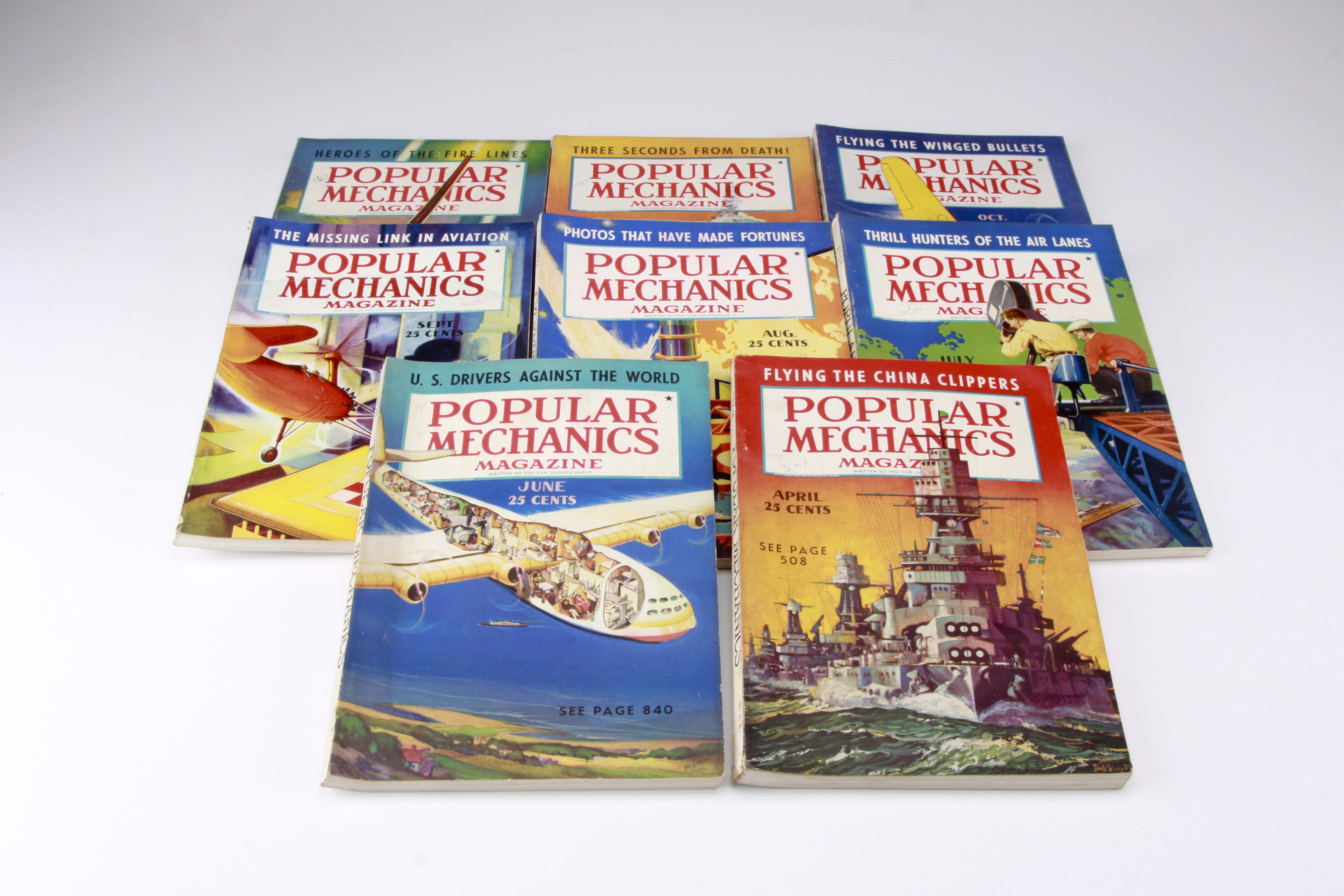Group of 1938 "Popular Mechanics" Magazines