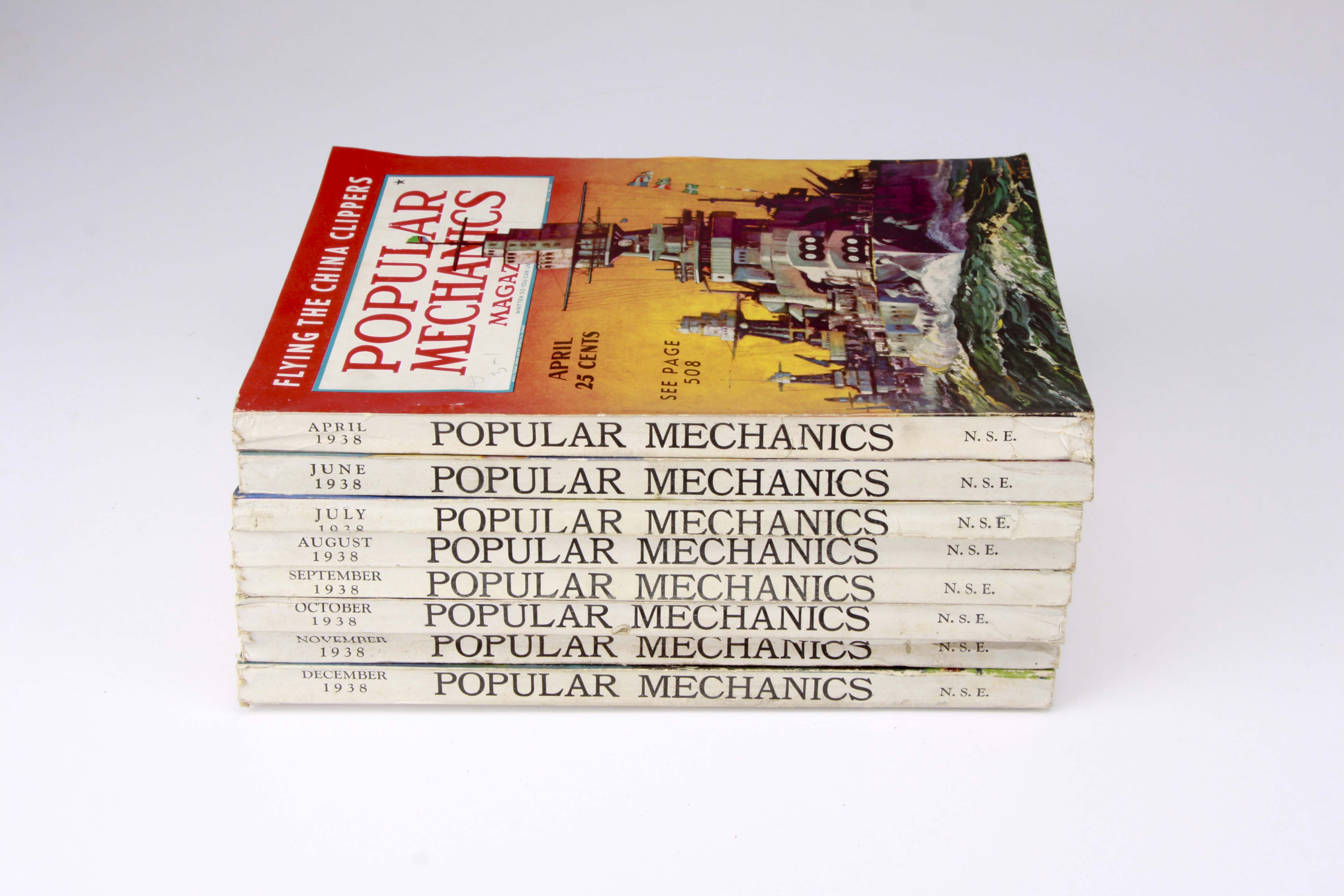 Group of 1938 "Popular Mechanics" Magazines