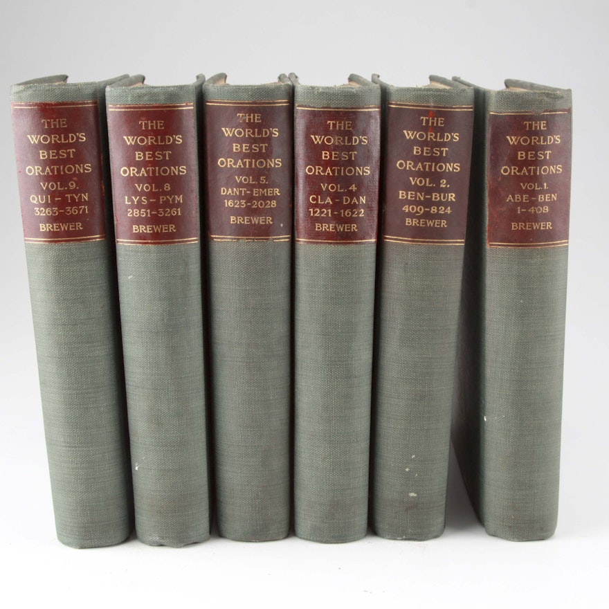 Six Volumes 1899 "The World's Best Orations" Books