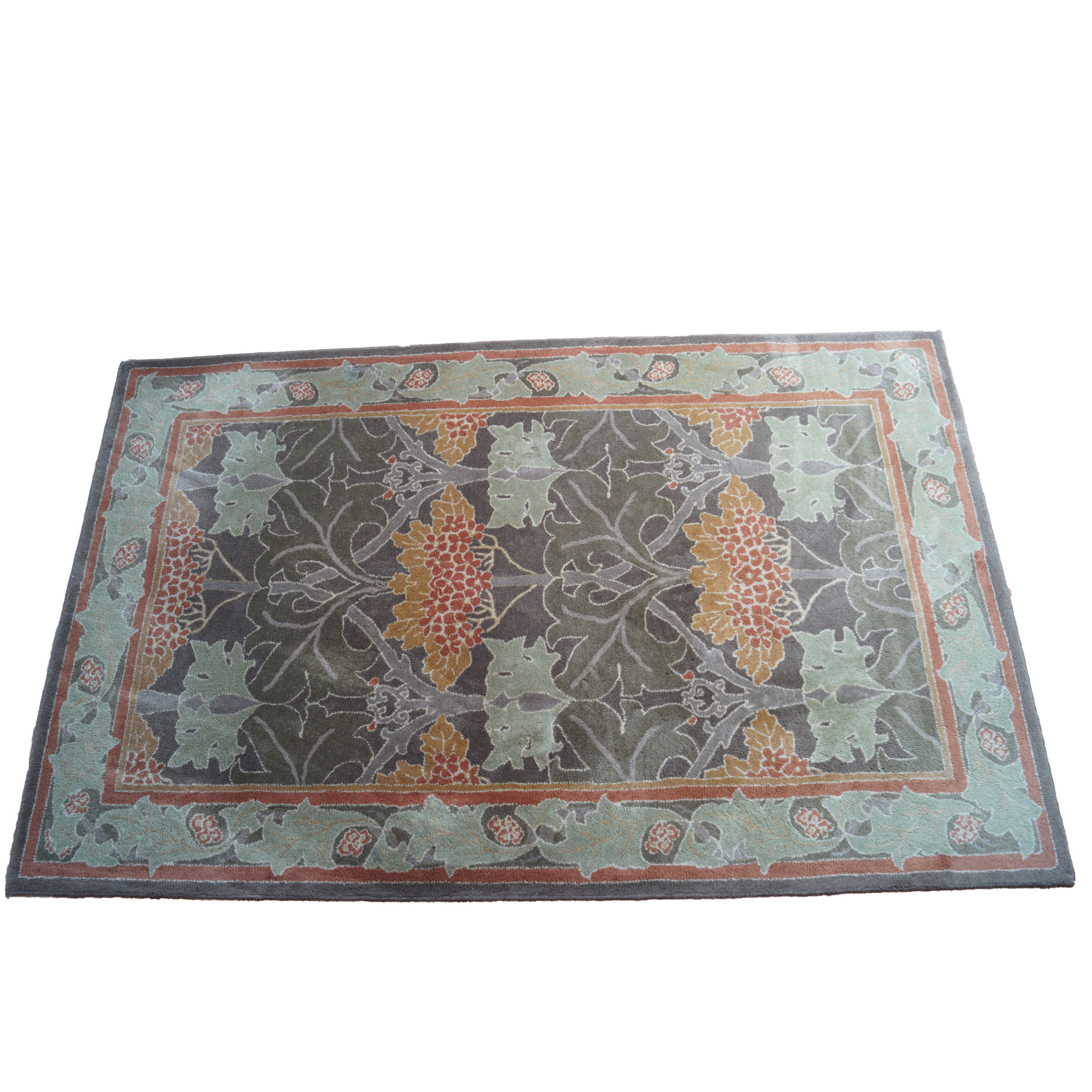 Art Nouveau-Style Wool Area Rug