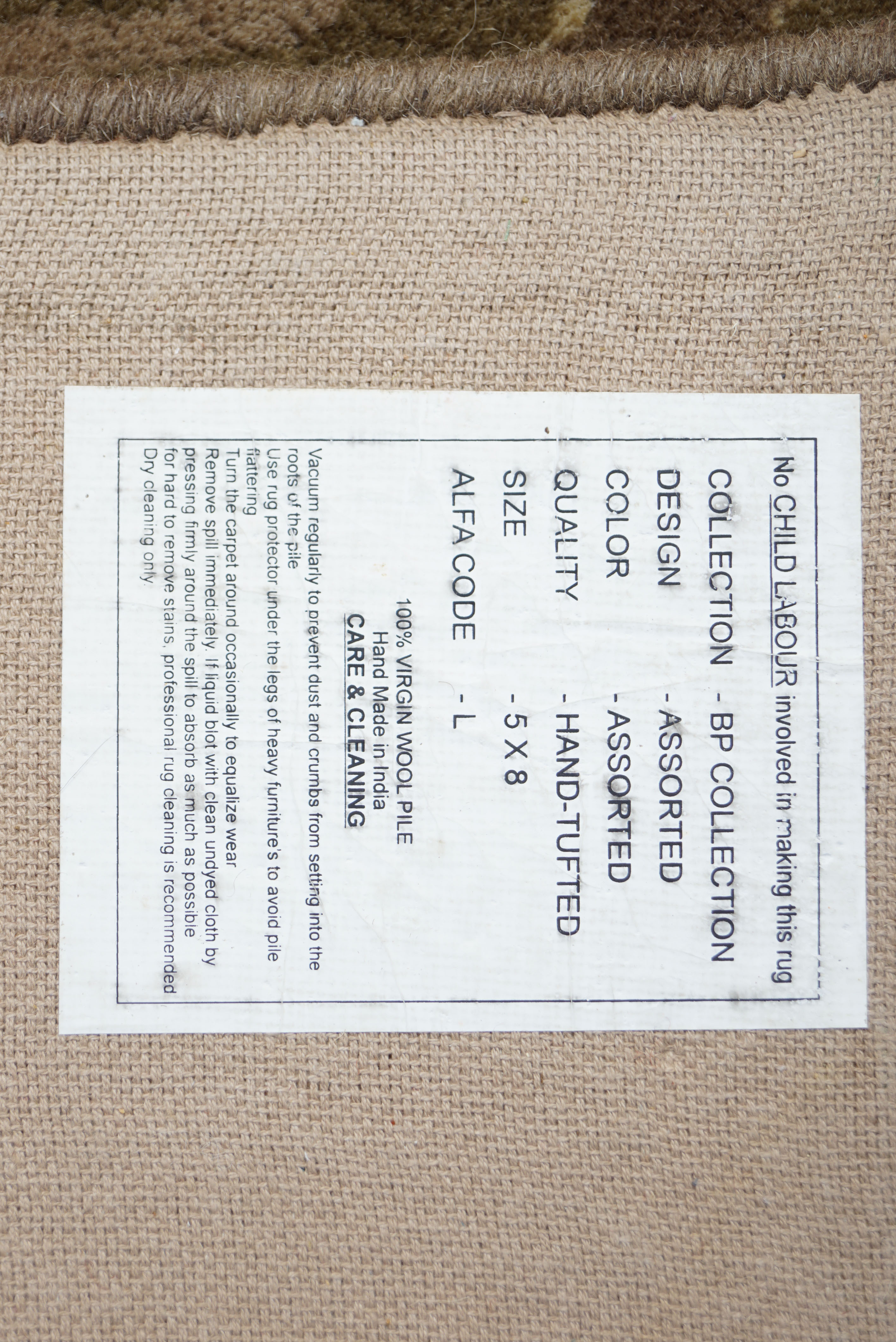 Art Nouveau-Style Wool Area Rug