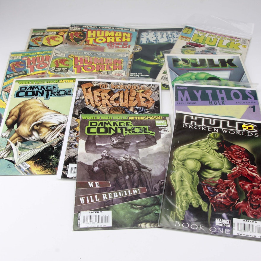 Marvel Hulk, Human Torch and Hercules Comics