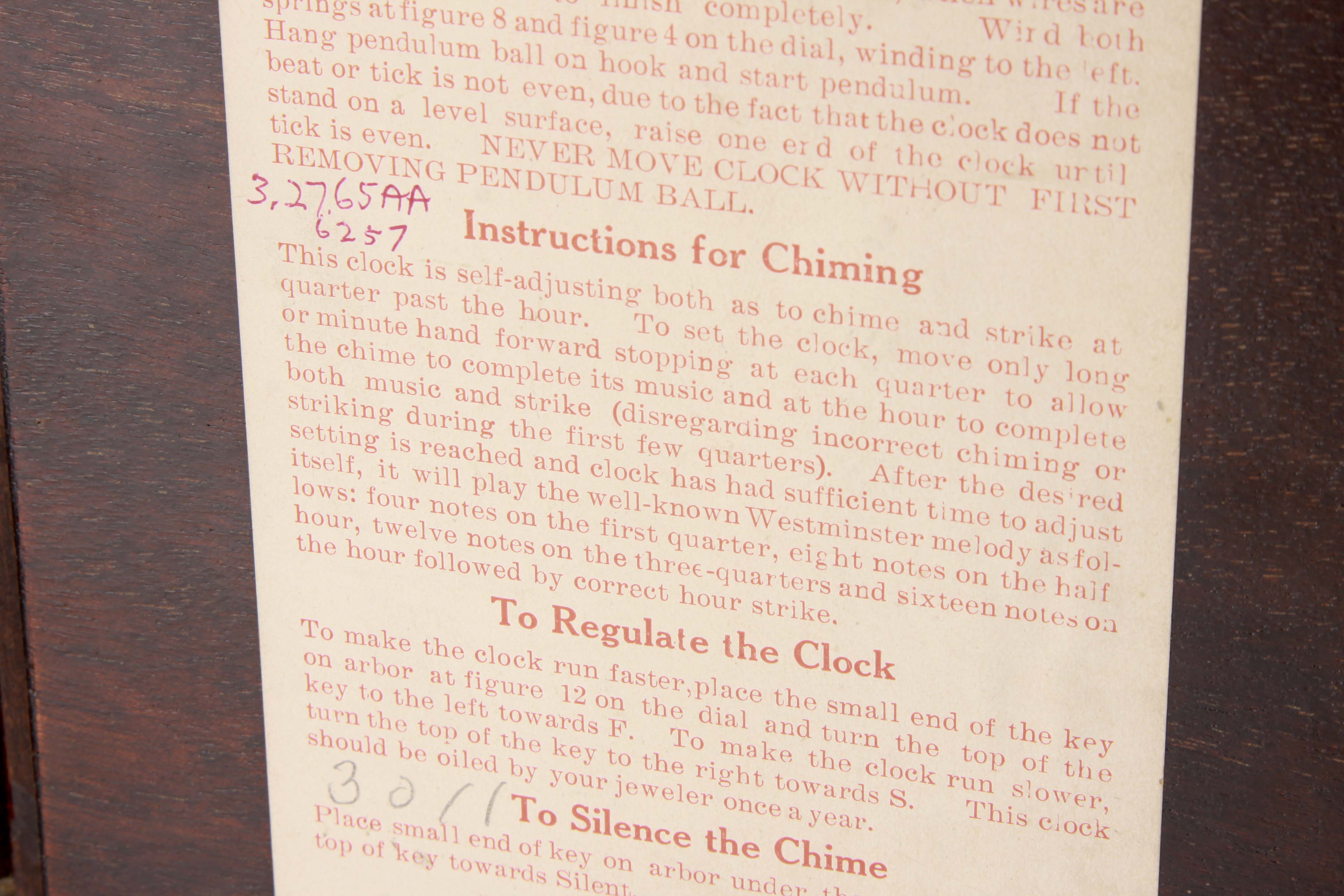 Sessions Westminster Style Mantel Clock