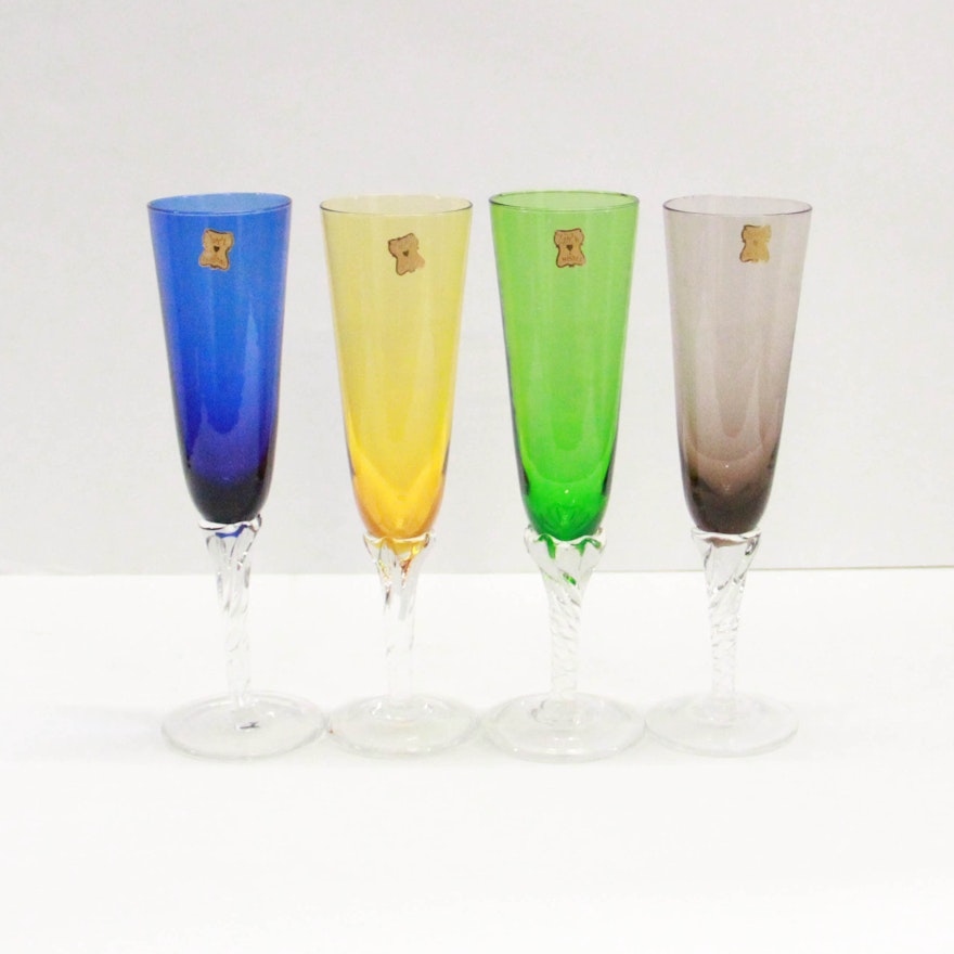 Tinted Crystal Flutes