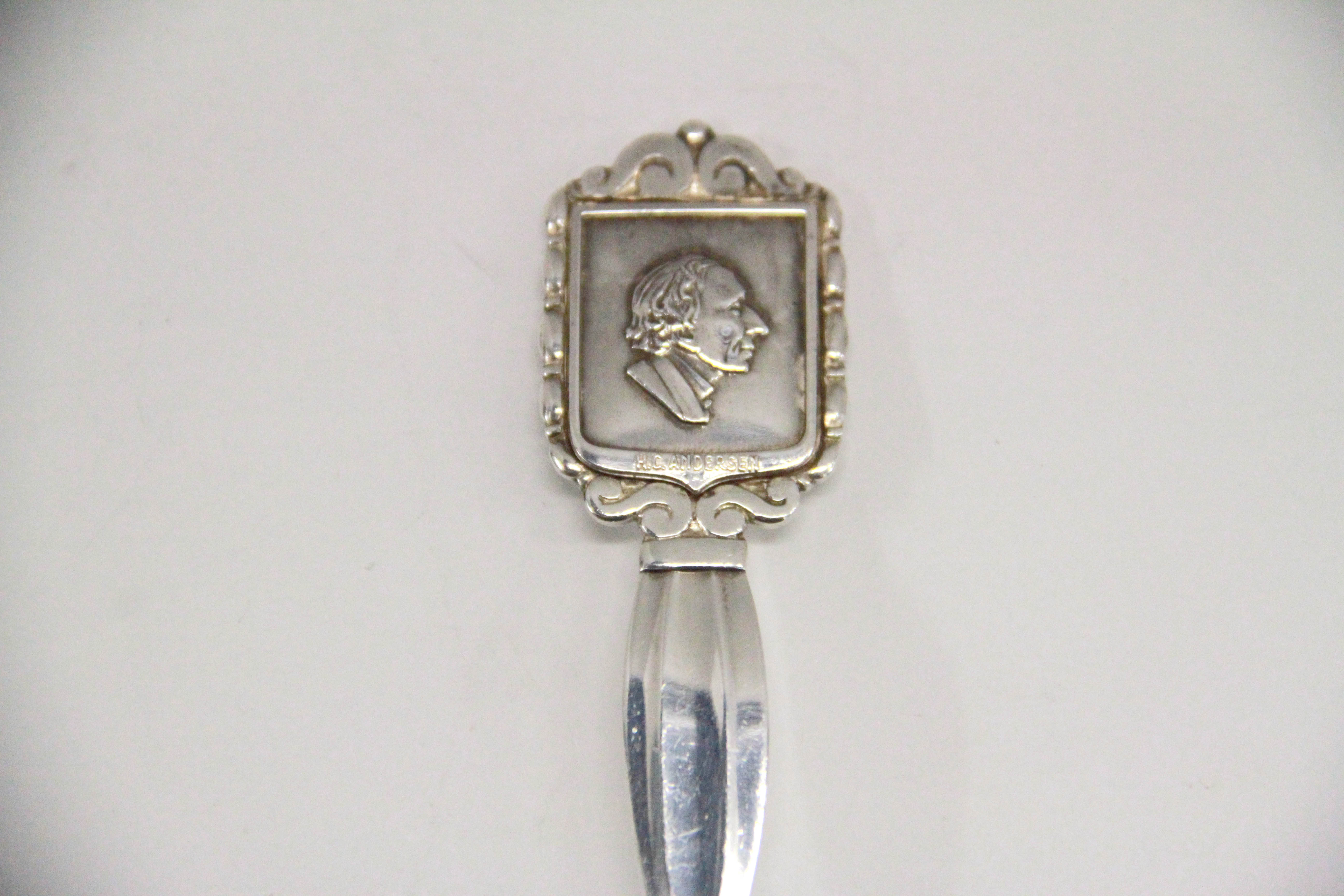 Bernhard Hertz Danish Sterling Spoons With  Hans Christian Andersen Medallions