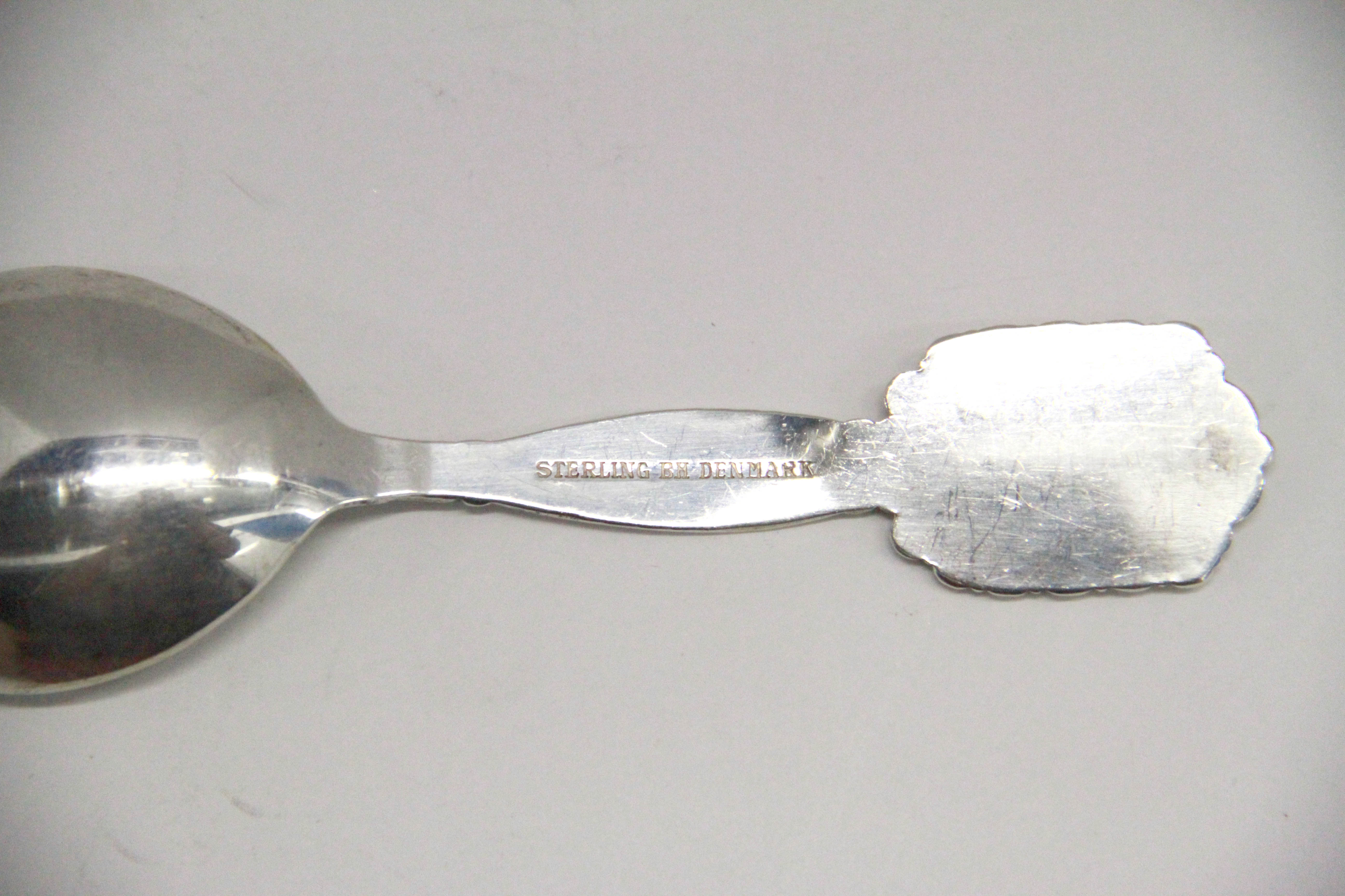 Bernhard Hertz Danish Sterling Spoons With  Hans Christian Andersen Medallions