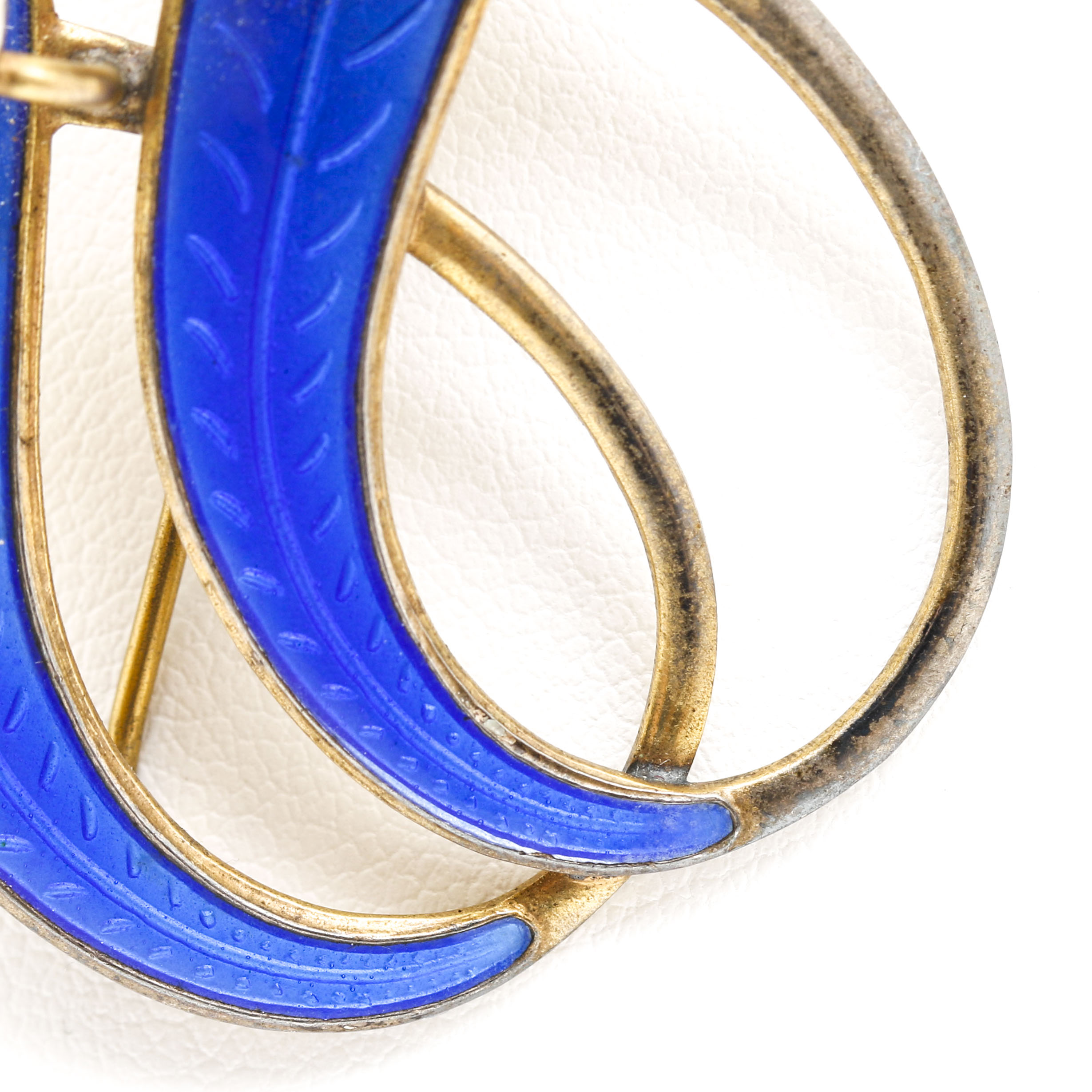 Aksel Holmsen Sterling Silver Enamel Floral Bud Brooch