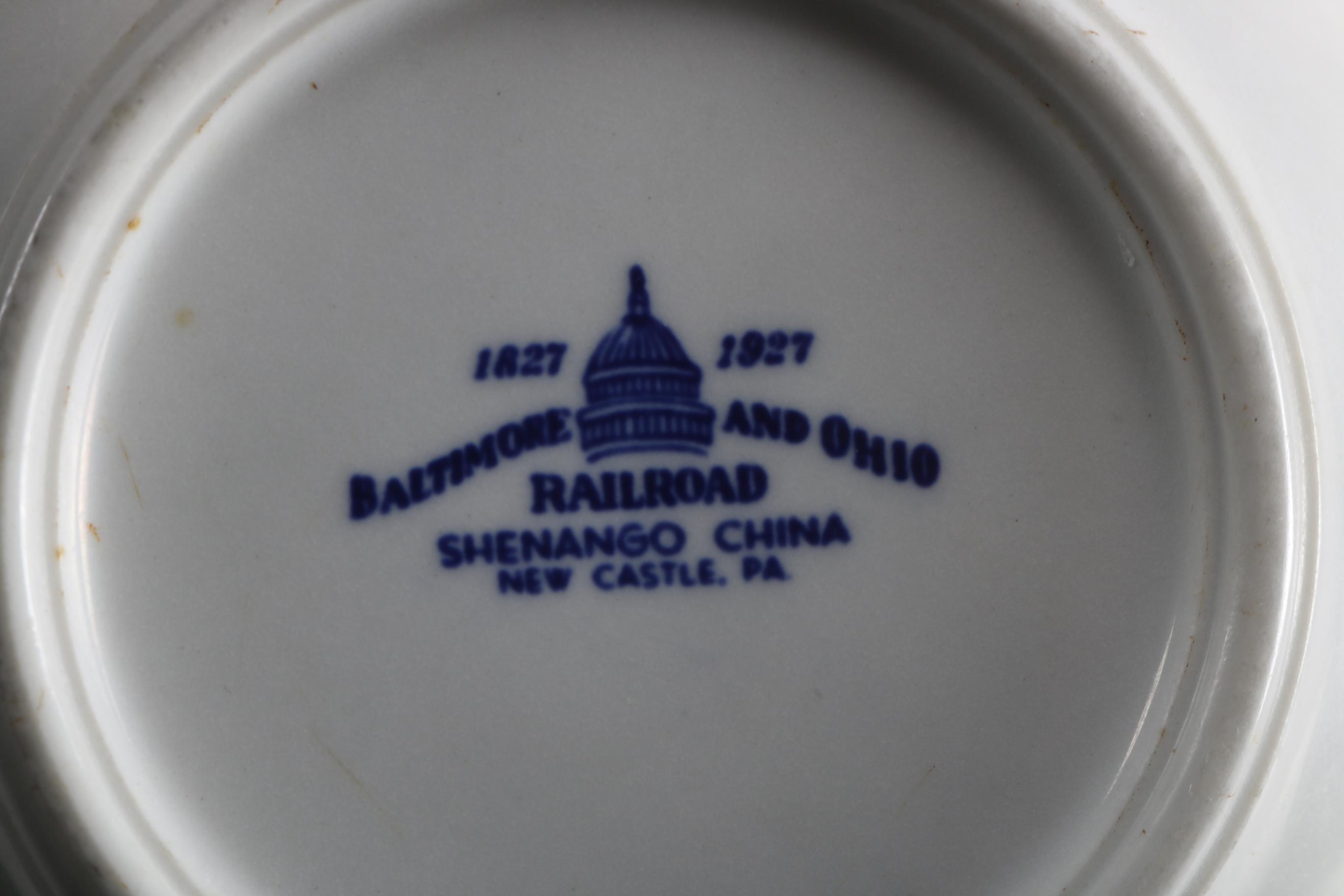 Baltimore and Ohio Railroad Blue Tableware by Shenango