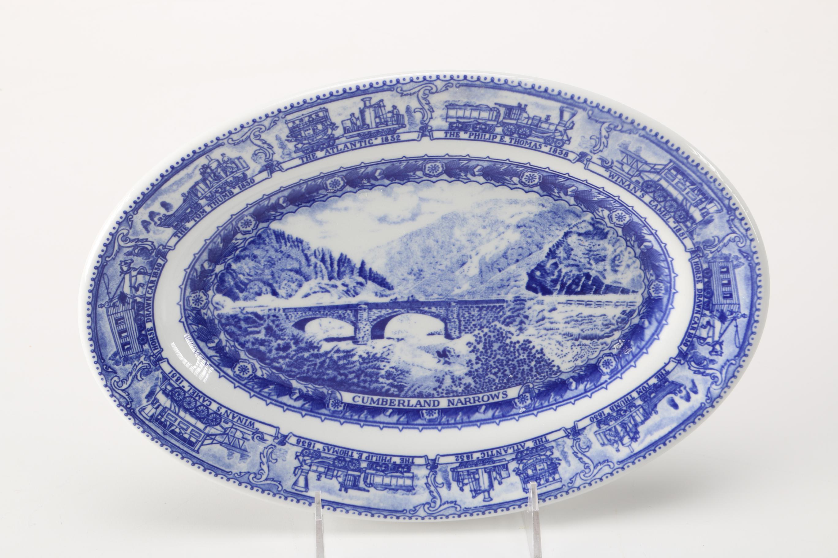 Baltimore and Ohio Railroad Blue Tableware by Shenango