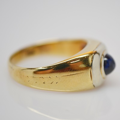 14K Yellow Gold Natural Blue Sapphire Ring