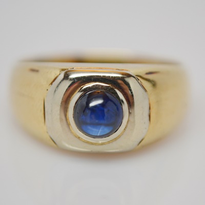 14K Yellow Gold Natural Blue Sapphire Ring