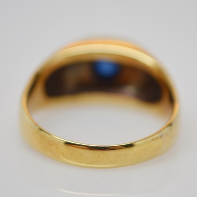 14K Yellow Gold Natural Blue Sapphire Ring