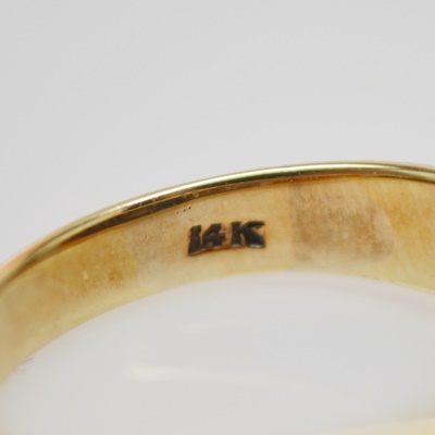 14K Yellow Gold Natural Blue Sapphire Ring