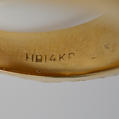 14K Yellow Gold Topaz and Diamond  Ring