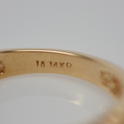 14K Yellow Gold Blue Sapphire Ring