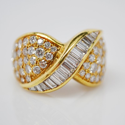 18K Yellow Gold 2.00 CTW Diamond Dome Style Ring