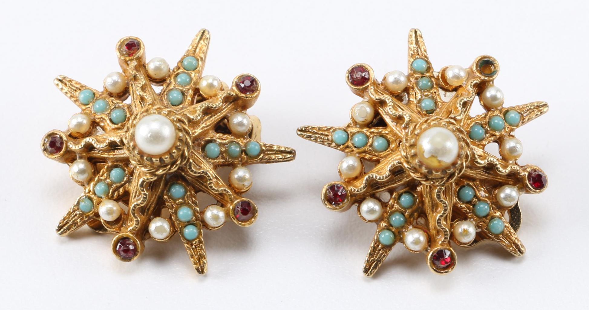 Gold Tone and Rhinestone Statement Jewelry